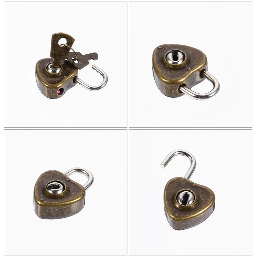 25pcs Heart-Shaped Lock Style Mini Padlock For Diary Book Couple Gift Iron Love Lock Hanging Luggage Decor Key Included