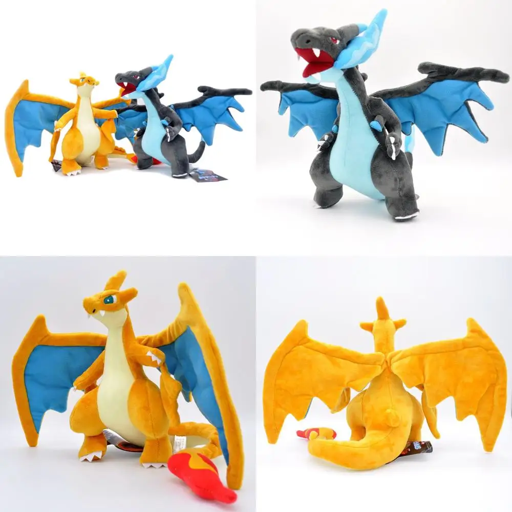 

23 см большая плюшевая игрушка Kawaii Charizard, желтая, синяя, милая мягкая кукла для детей, подарок на день рождения, мягкая подушка с изображением огня Покемона