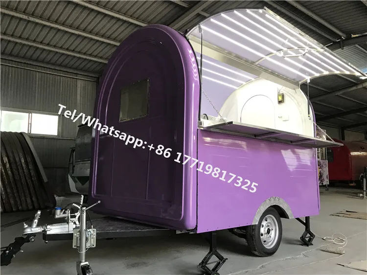 Carrinho de comida colorido personalizado, carrinho de sorvete móvel, caminhão de venda para venda