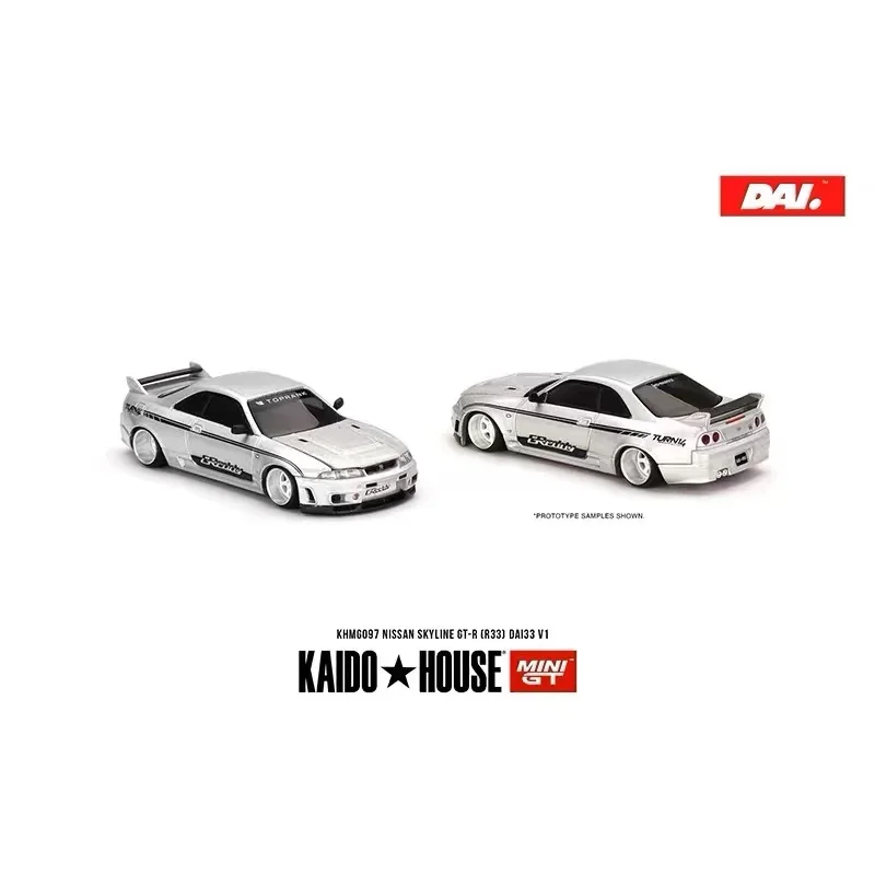 Kaido+MINIGT KH Nissan Skyline GT-R (R33) Legierungsmodell KHMG097 Automodell, Jungenspielzeug, Erwachsenenkollektion, Kindergeburtstagsgeschenk