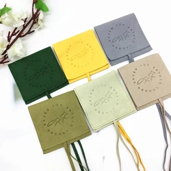 Bolsa de regalo de terciopelo de microfibra con cordón amarillo, organizador de joyería, collar, anillos, bolsa de recuerdo de boda, 10x10cm