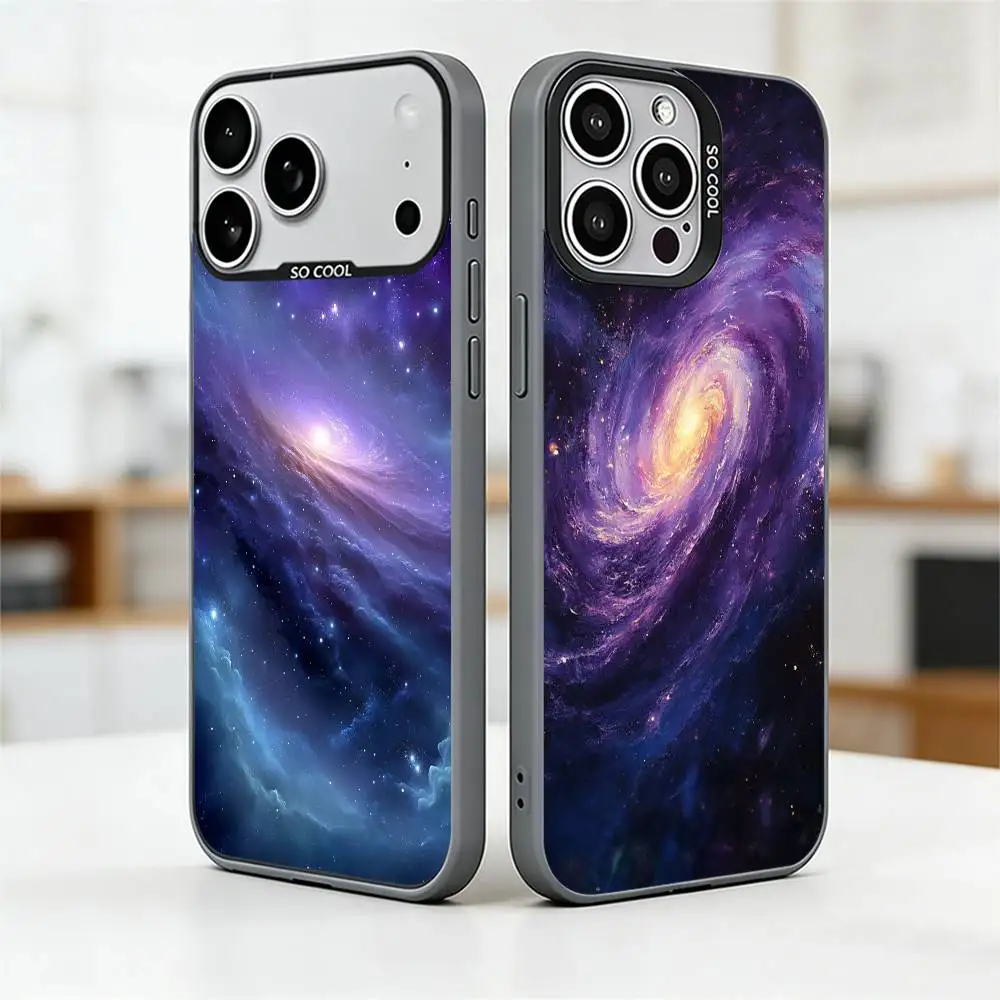 

Space Universe Galaxy Phone Case For iPhone 17,16,15,14,13,12,11 Plus,Pro Max,XS,Colorful Silver Phone case Funda Cover