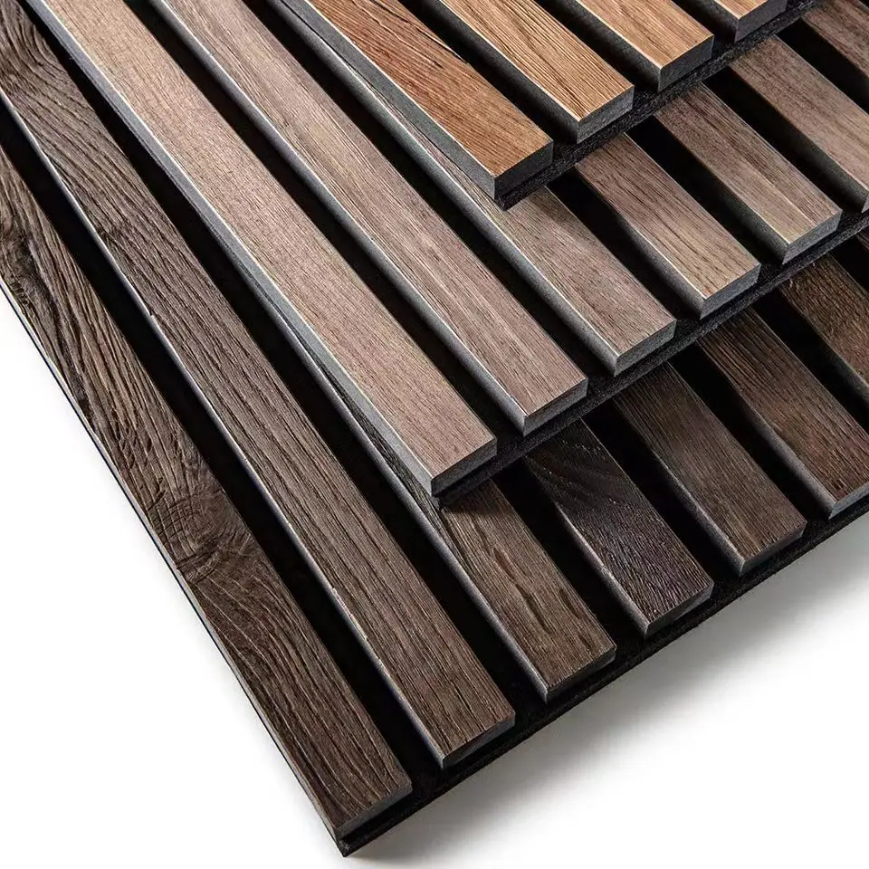 School fireproof board, modern slat design, sound insulation and sound absorption wallboard MDF composite material