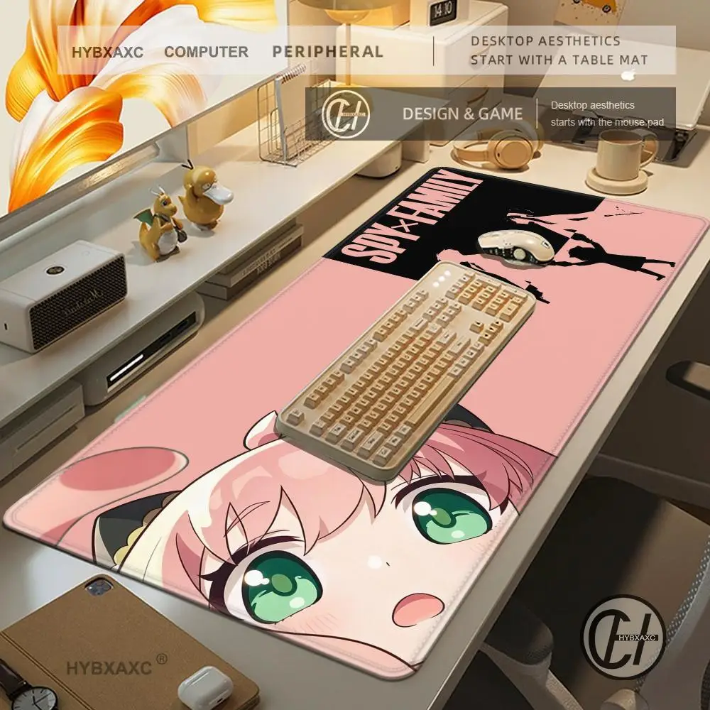 Cute S-SP-Y FAM-ILY Anime A-Anya Forge Mouse Pad Desk Mat Large Non-slip Anti-fray Keyboard HYBXAXC Office Rubber PC Home Custom