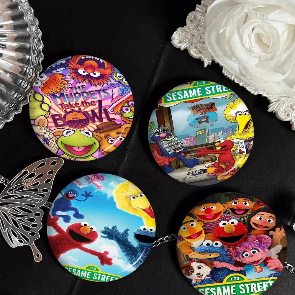 Cartoon S-Sesame S-Streets Anime Button Pin Handmade Brooch for Clothes Cartoon Badge Backpack Decoration Jewelry Accessories