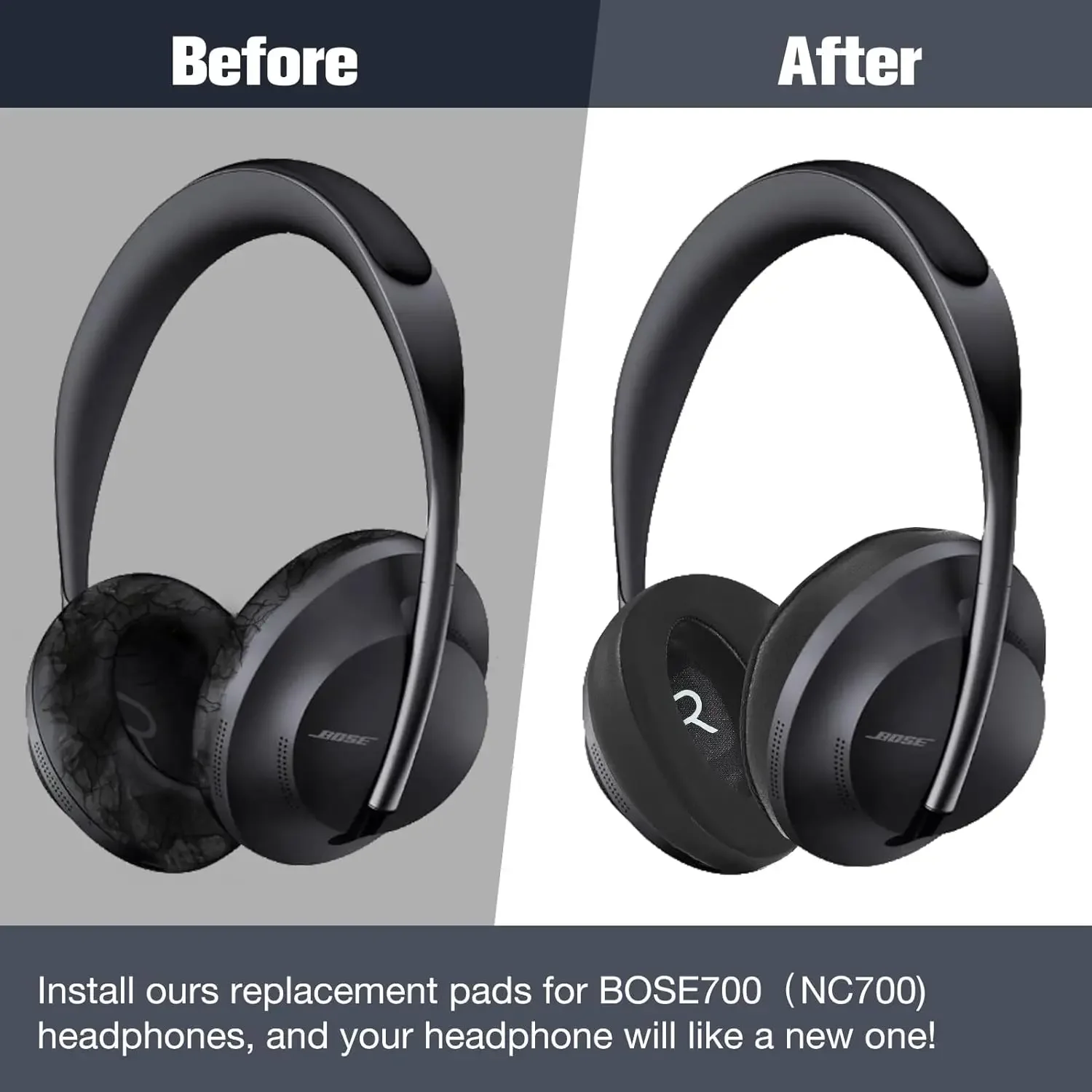 

Cooling-Gel Replacement Earpads for Bose 700 NC700 Noise Cancelling Earphone Memory Foam Cover Earpads ，Headphone