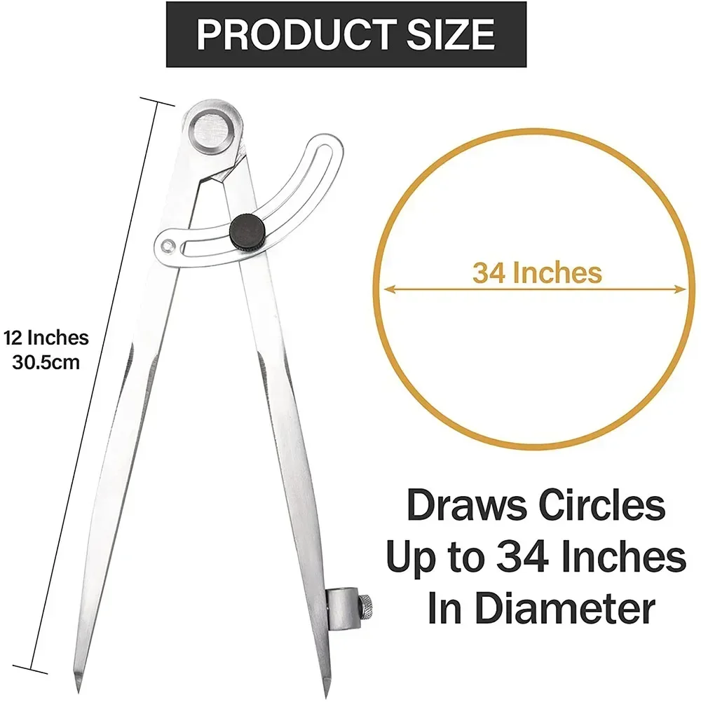 100MM-300MM Circular Marking Tool Design Layout Tool For Geometry Drawing Drafting Woodworking Compass Drawing Carpenter Compass