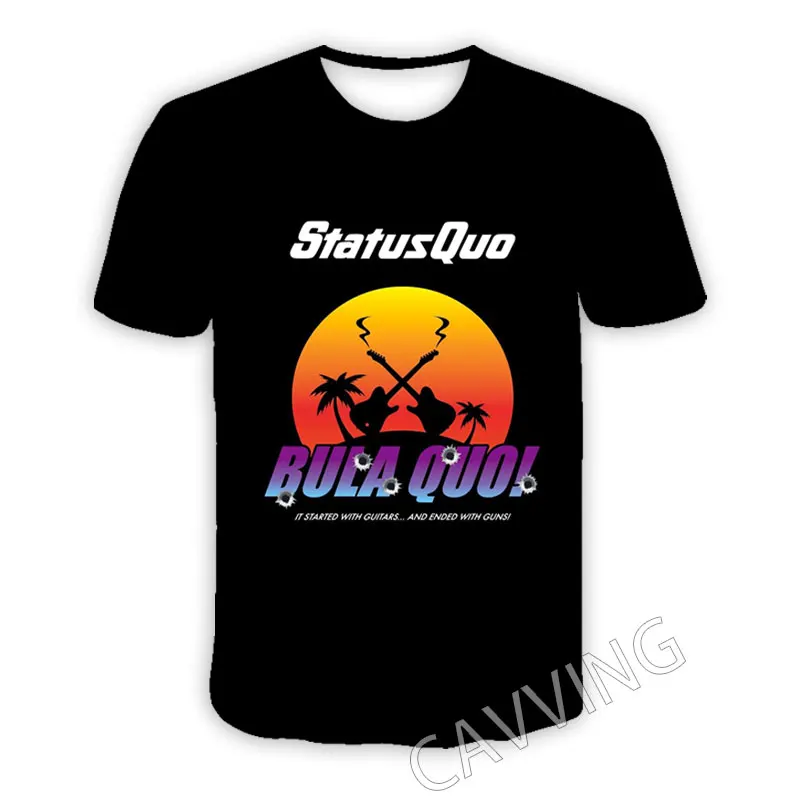 موضة جديدة للنساء/الرجال ثلاثية الأبعاد حالة الطباعة Quo روك باند تي شيرت غير رسمي الهيب هوب بلايز Harajuku أنماط ملابس علوية #2