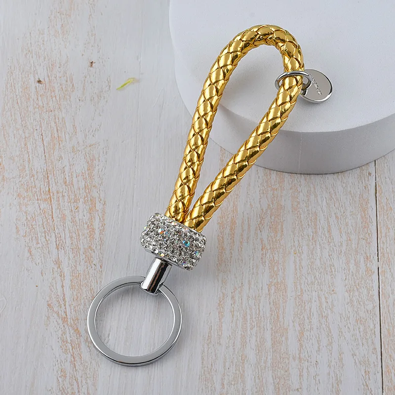 10pcs/set Leather Braided Woven Rope Keychain DIY Bag Pendant Key Chain Holder Car Keyring Simple Multiuse Key Holder Gifts