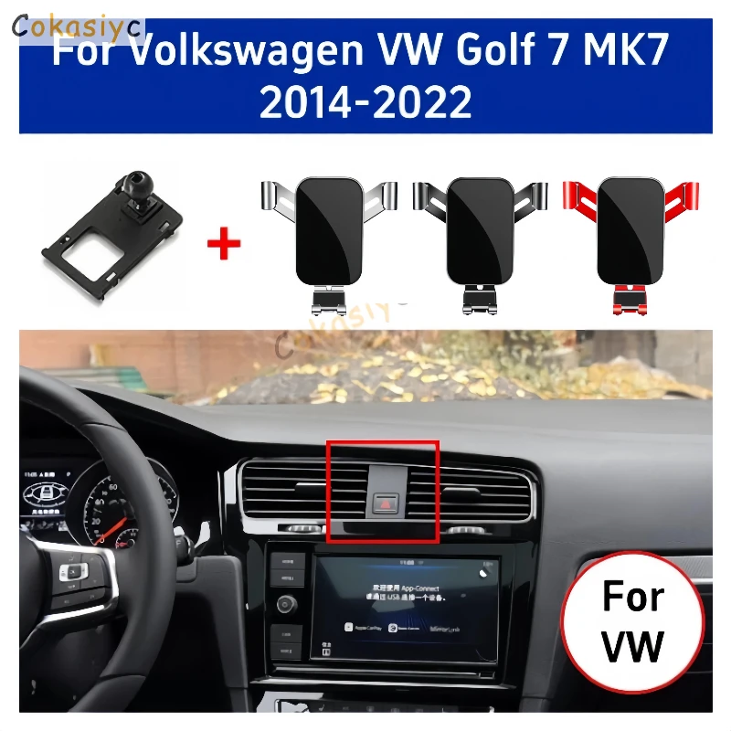 Auto-Handyhalterung für Volkswagen VW Golf 7 MK7 2014-2022 Schwerkraft-Lüftungshalterung Navigationshalterung Basis Auto-Zubehör