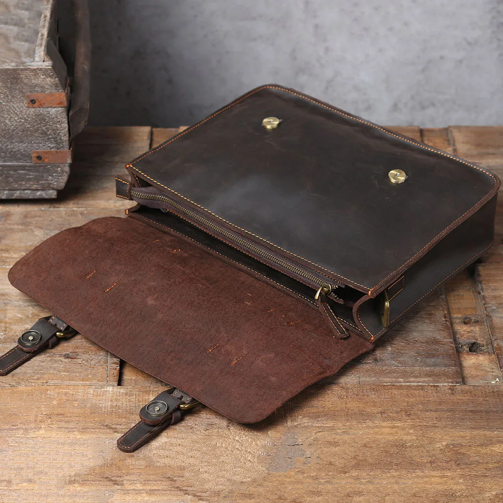 S.WORKER Echtleder-Aktentasche für Herren | Vintage Büro-Handtasche Laptop-Tasche – Detail 21