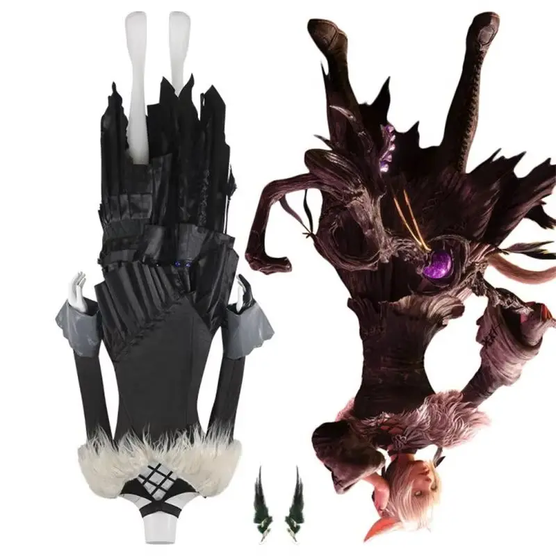 

Game XIV Y'shtola Rhul Cosplay Costume FF14 Illusionist Sexy Black Outfits Halloween Carnaval Suit