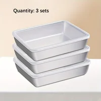 Ensemble de conteneurs de stockage des aliments en acier inoxydable, 3 pièces, organisateurs de cuisine hermétiques sans BPA pour réfrigérateur/démanger/produits secs 5