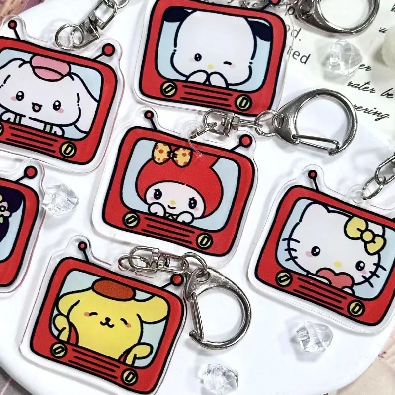 

Hello Kitty TV Set Keychain, Anime Cartoon Merchandise, Acrylic Pendant, Wholesale, Creative Jewelry Gift Kuromi Cinnamoroll 4cm