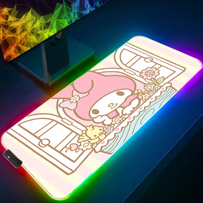 RGB Mouse Pad M-my M-melody Lockedge Backlight Gaming Accessories Computer Gamer Keyboard 900x400 LED Mouse Mat Desk Mousepad