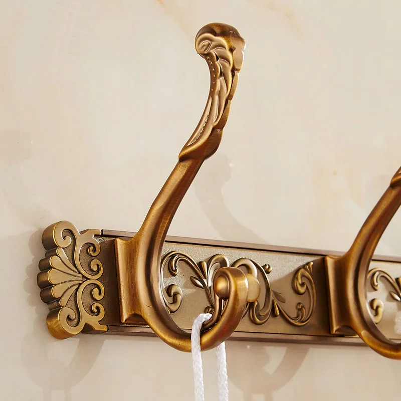 3/4 Hooks Kitchen / bathroom hanging hook on the wall,Clothes / towel copper hook on the door, Antique European Clothes Hooks