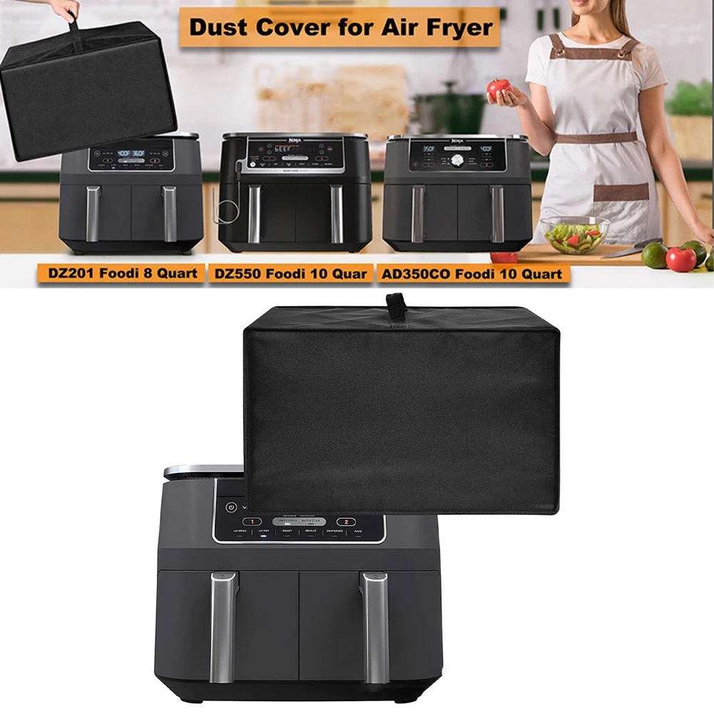 Air Fryer ฝาครอบกันฝุ่นทนความร้อน 600D วัสดุไนลอนกันน้ําพร้อมที่จับเครื่องใช้ในครัวหม้อความดันไฟฟ้าอะไหล่
