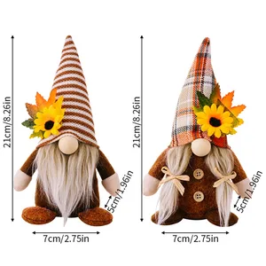 Autumn Gnome Girassol Maple Doll Harvest Fall Elf Elf Plush Face Dolls Without Home Odds Halloween Thanks Decoration 8 Main Fairy Sales for Decoration - №7
