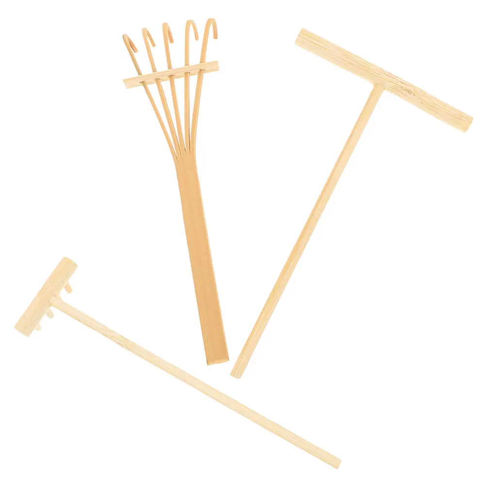 1 set 1 set di strumenti per rastrello mini rastrelli per giardino Zen decorazione della tavola di sabbia sandbox rastrello in miniatura accessori da giardino