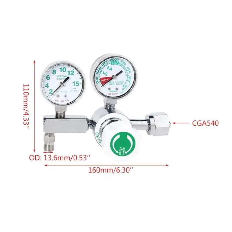 652F CGA540 ตัวควบคุมความดันออกซิเจน O2 ลดแรงดัน VA-LVE ตัวควบคุมแรงดันออกซิเจน VA-LVE