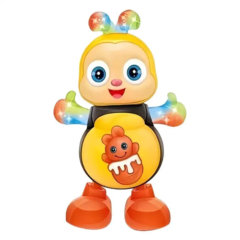 Dancing Bee ของเล่นไฟฟ้าดนตรีและไฟอิเล็กทรอนิกส์การ์ตูน Bee ของเล่นการเรียนรู้ก่อนวัยเรียนเต้นรําสัตว์ Bee ร้องเพลงของเล่น