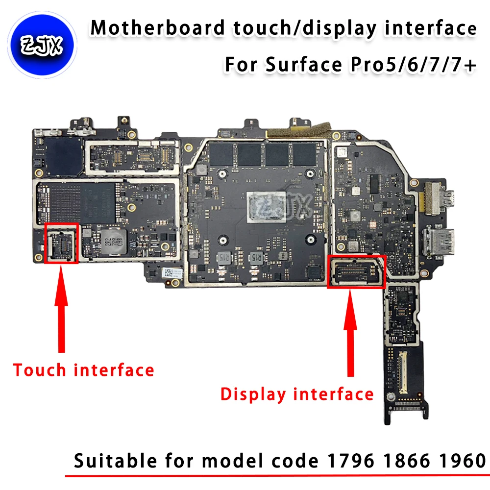 Microsoft Surface Pro5 Pro6 Pro7 Pro7+ motherboard display socket touch socket touch display interface