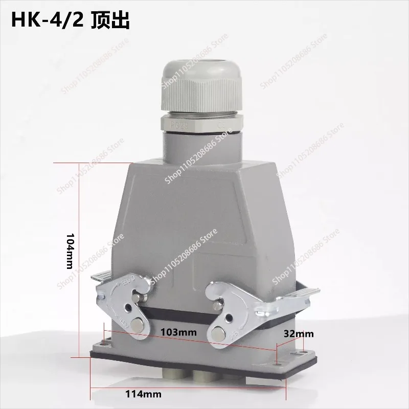 

Прямоугольный силовой разъем HK-4/2 для высоких нагрузок, 80А, водонепроницаемая розетка