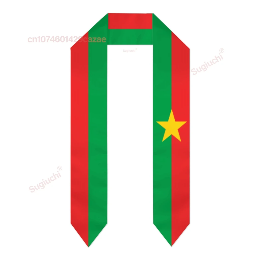 Burkina Faso Flag Thick Graduation Sash Stole Scarf Double Sided Honor Stole For Graduation Students Class Of 2025