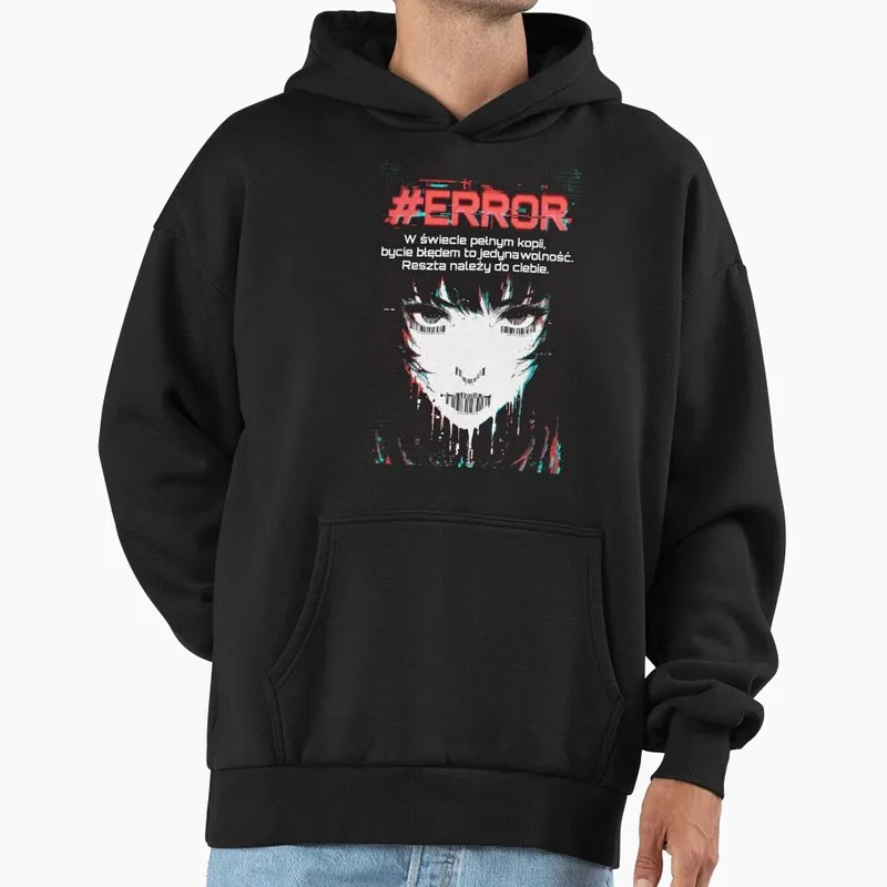 Error Graphic Hoodie Black Fleece Sweatshirt for Programmer Software Engineers Geek IT Developer Fan Gift Hooded