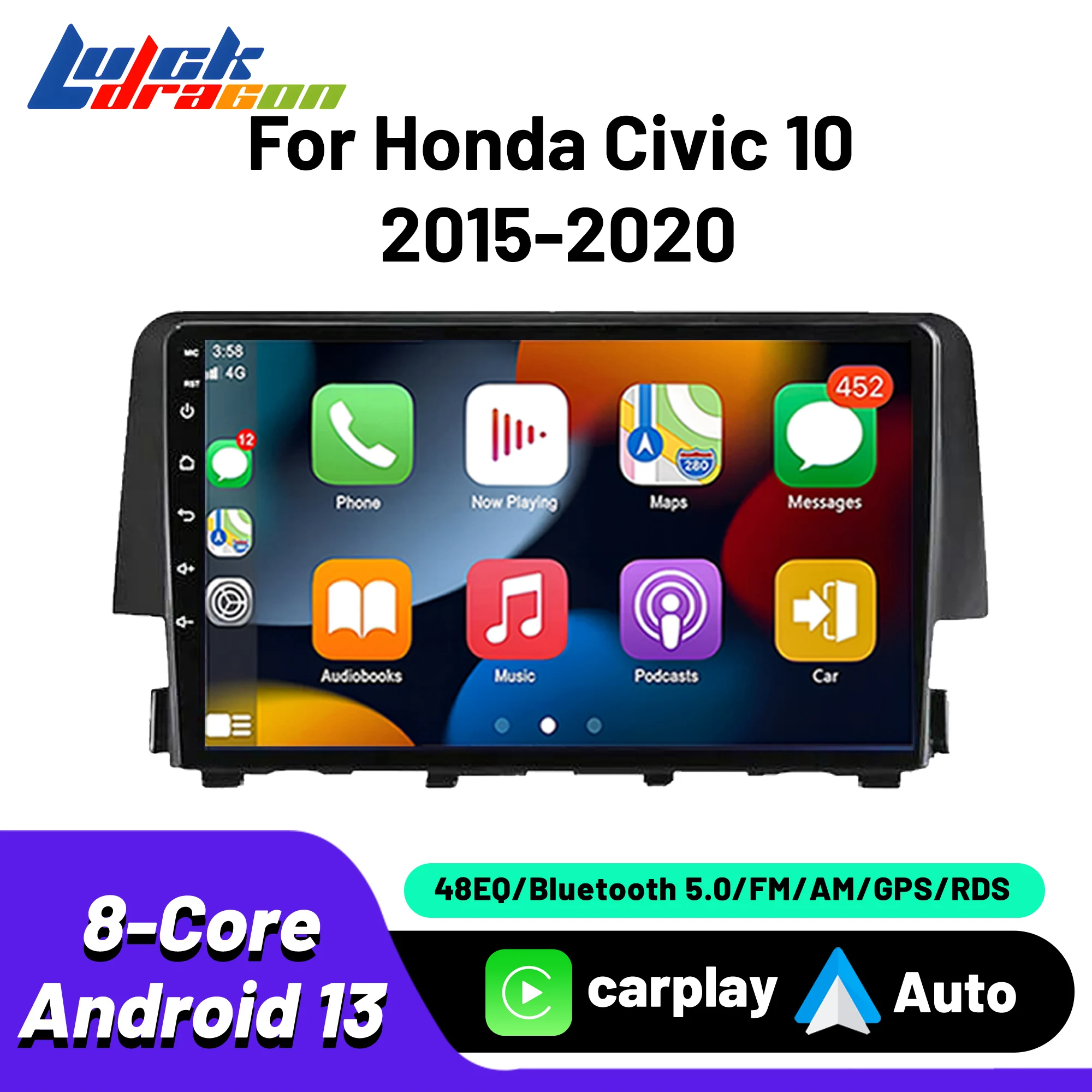 

2Din Android Multimedia Automotive Carplay Android Auto Wirelss Bluetooth For Honda Civic 10 2015-2020 Autoradio Car Stereo Auto