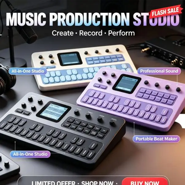 M-VAVE FM-1 Portable 6-Operator FM Synthesizer 128 Presets Bluetooth USB MIDI Arpeggiator 27-Key Music Production Beat Maker