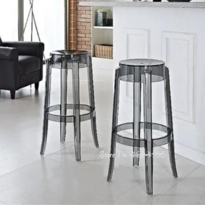 Chic Transparent Acrylic Bar Stool Modern Fashion High Seat Simple Plastic Bar Stool Design