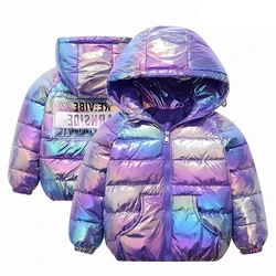 2024 Winter New Products Children's Lightweight Down Jacket Boys and Girls White Duck Down Girls' Colorful Bright Surface Warm J