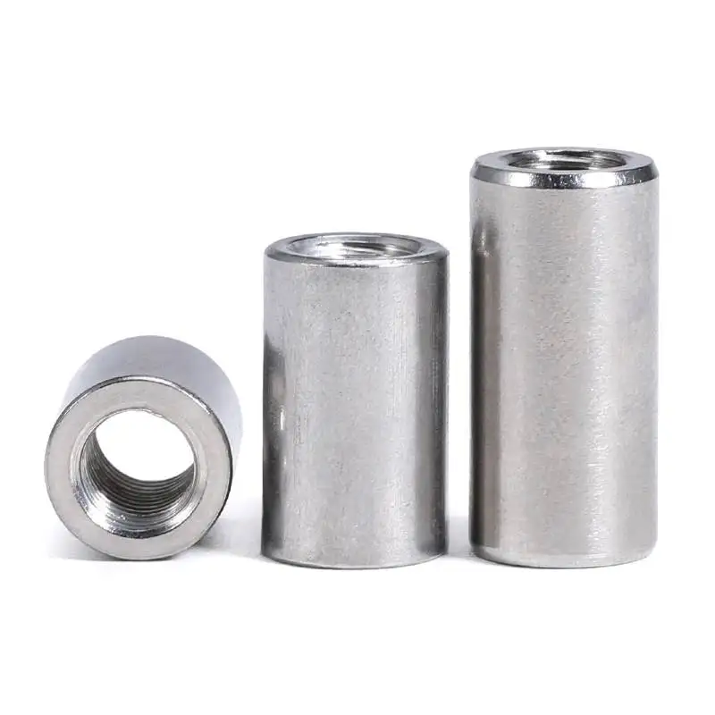 M3 M4 M5 M6 M8 M10 M12 M14 M16 304 Stainless Steel Extend Long Lengthen Round Coupling Nut Sleeve Tubular Nuts Joint Sleeve Nut