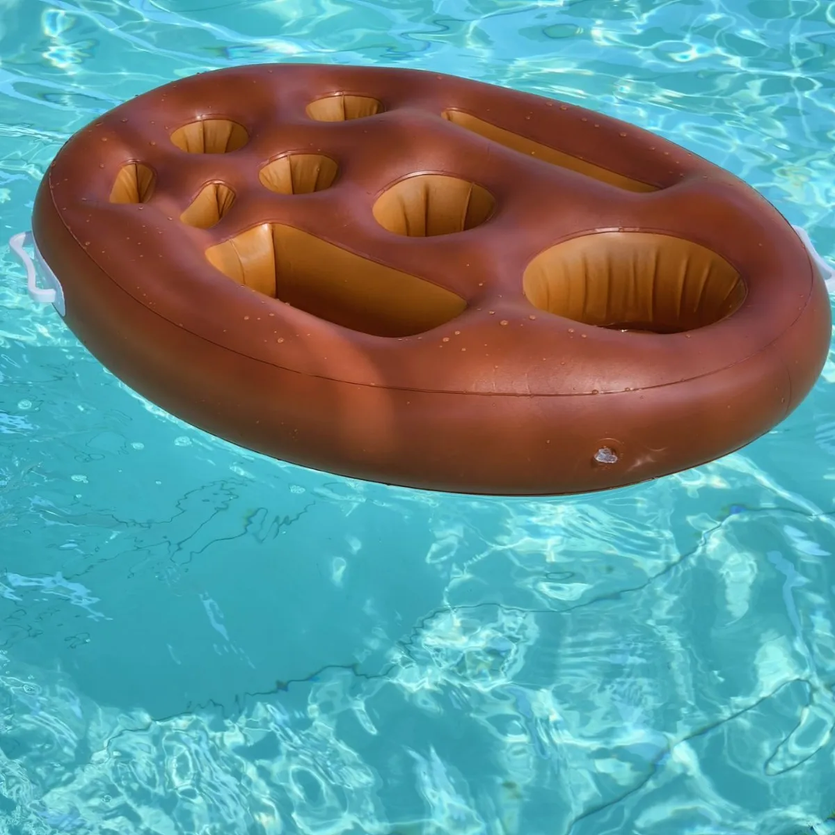 Inflatable Floating Pool Bar Tray with 9 Cup Holders Snack Storage, 2 Colors for Pool Beach Party view 5