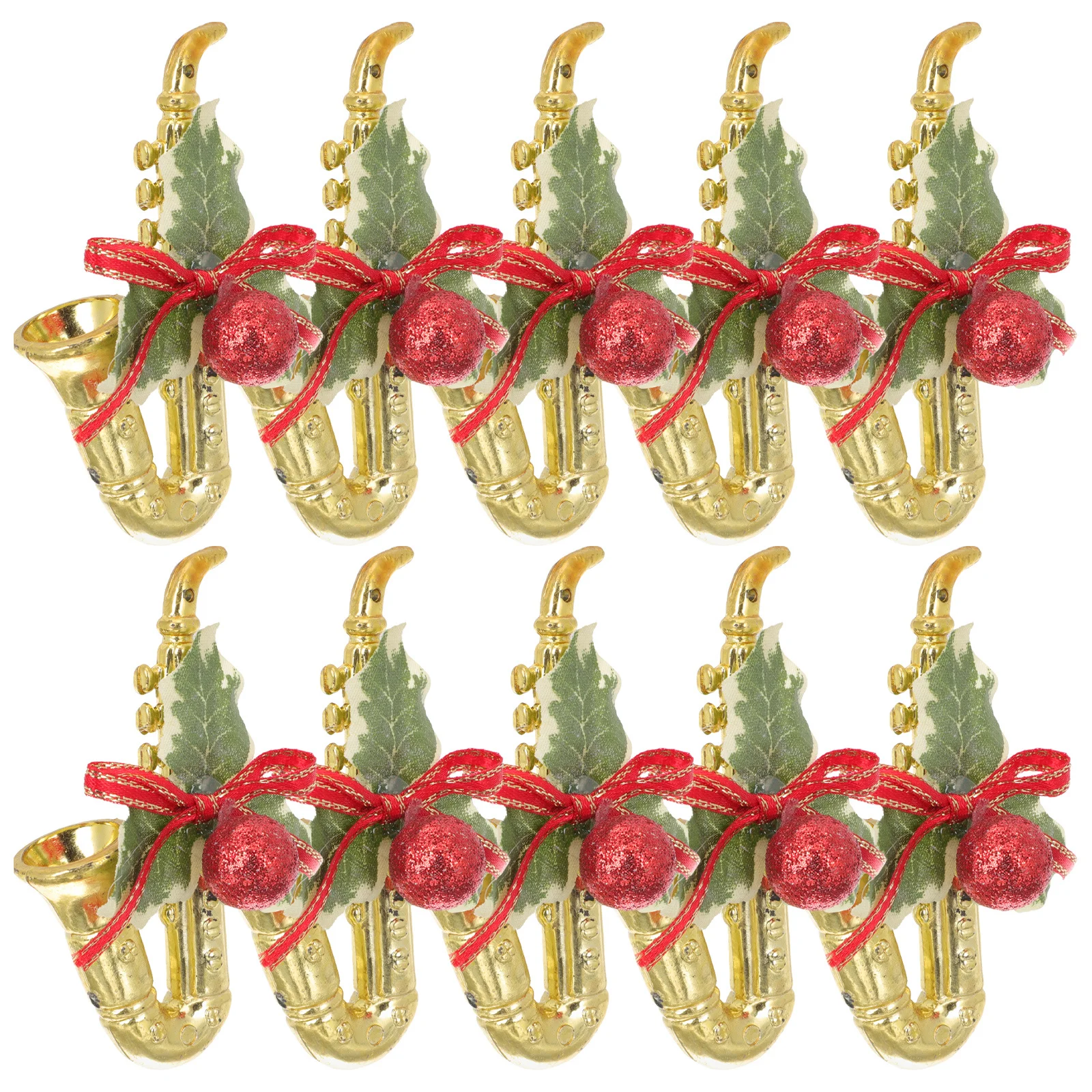 

10Pcs Saxophone Hanging Ornaments Xmas Tree Decorations Christmas Party Supplies Xmas Tree Hanging Decor Christmas Pendants