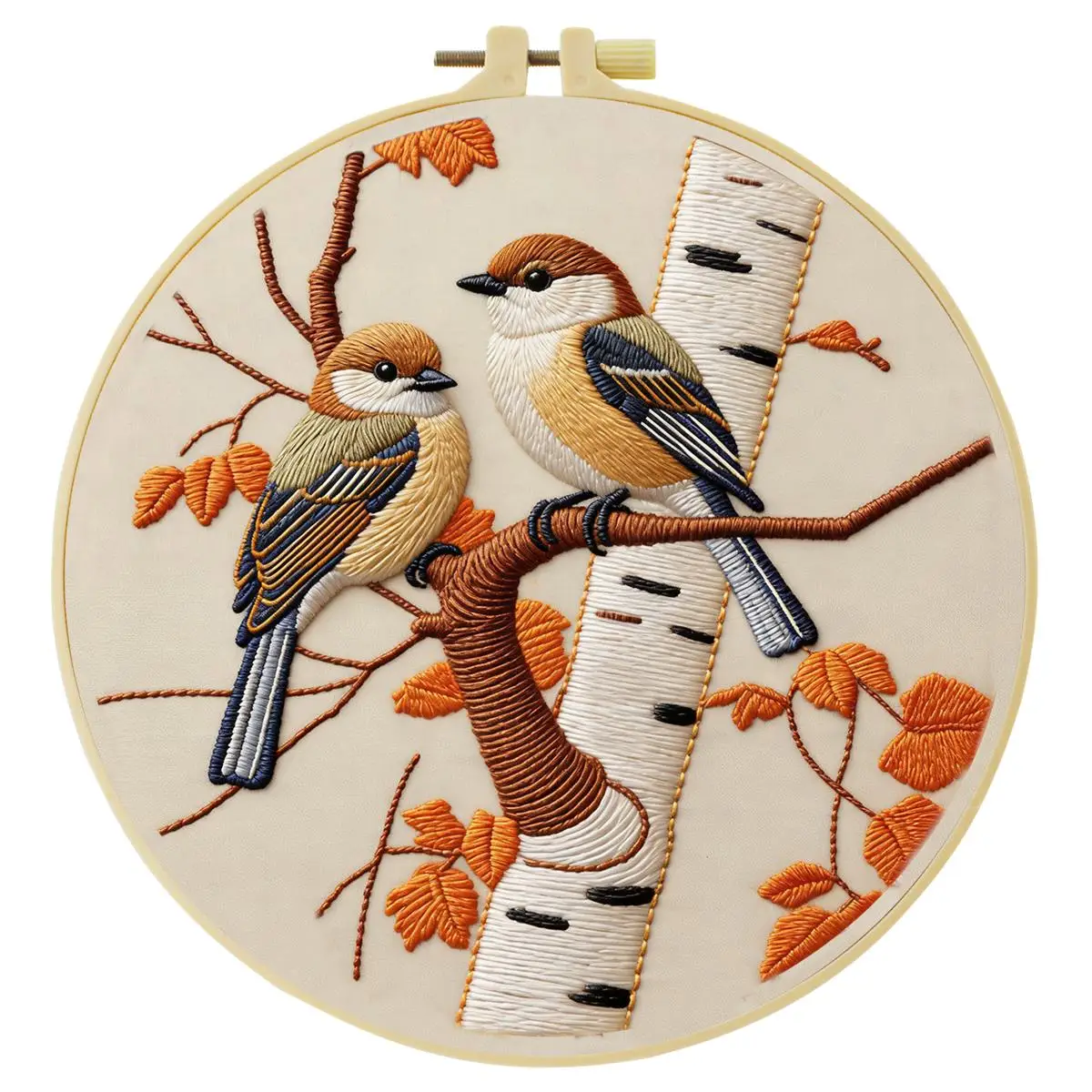 1 Stück 20X20CM/15X15CM 7,87/6,3 Zoll Tier - Vögel Stickerei Starter-Kit DIY-Kit DIY-Stickerei-Set Handarbeiten Malerei – Detail 3