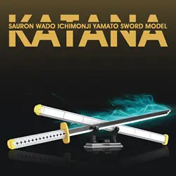 806PCS Cosplay Anime Swords Building Blocks Kit Ichimonji Yamato Sword Model Samurai Katana Toys for Aldult Luminous