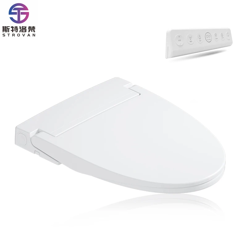 

STLF V Shape Smart Toilet Lid Auto Spray Heated Electric Bidet Cover With Remote Ultra Slim Smart Toilet Seat