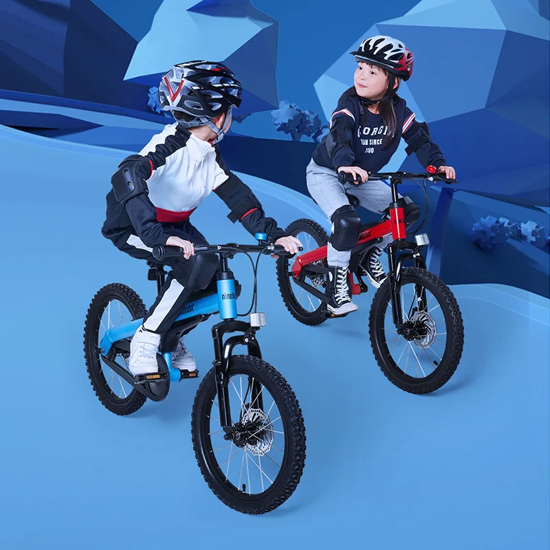 Ninebots Kids Bikes 18 inch 2 Wheels Blue Children Sport Mountain Bike for 6-11 Age Training Bicycles