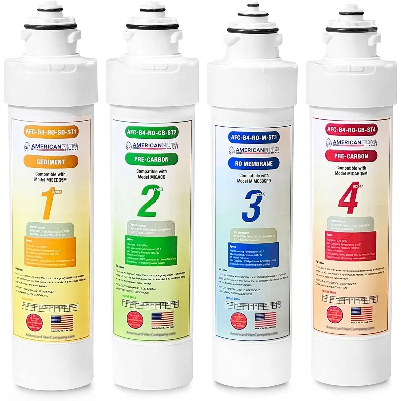 

Brand Model AFC-B4-RO-CMBPK 4-Stage Reverse Osmosis Water Filters Replacement Kit, Compatible with Brio MIMQ50GPD, MICARQ5M,
