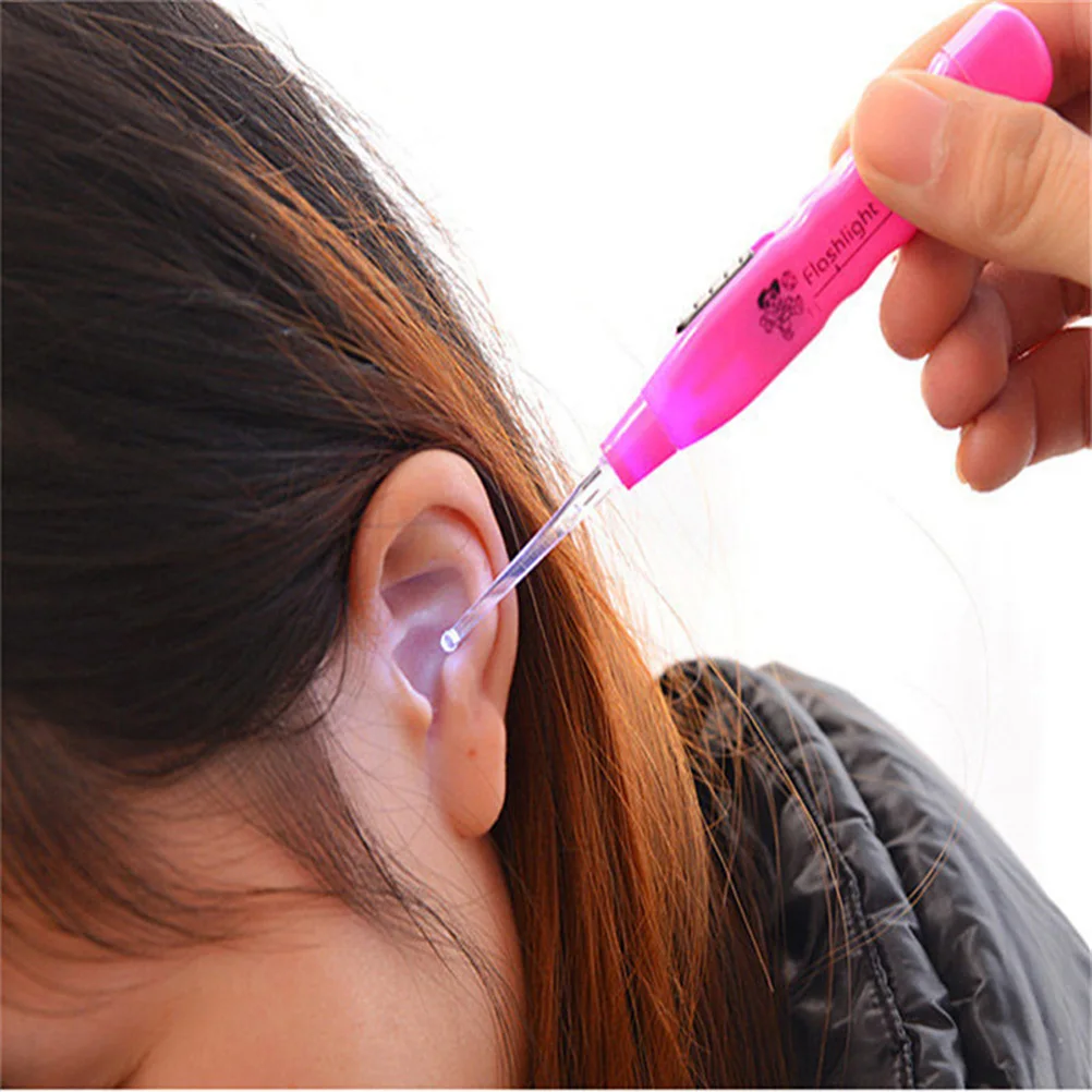 

4pcs Luminous LED Spoon Flashlight Cleaner for Kids Ear Wax Removal PP Material Cartoon Care