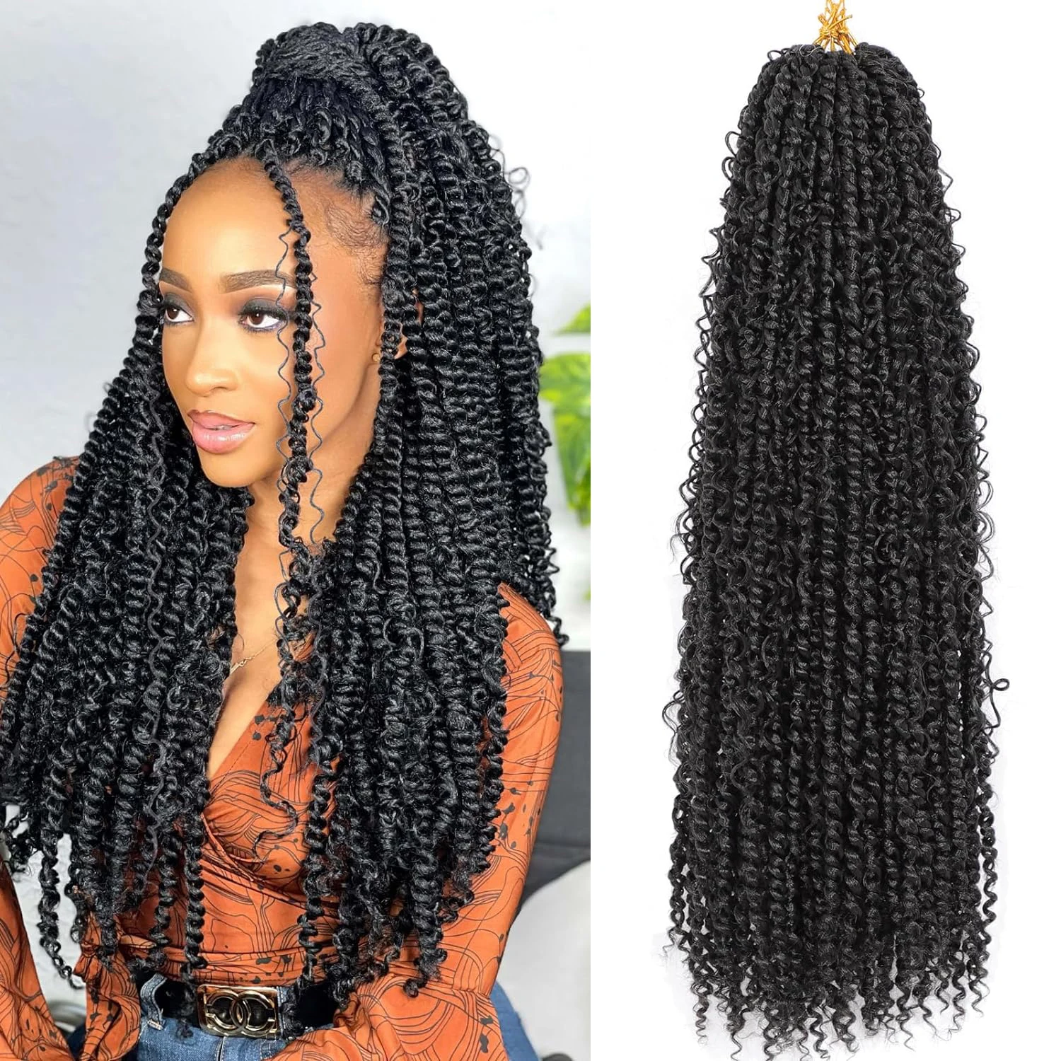 

Dansama Boho Passion Twist Hair Pre-Twisted Crochet Goddess Passion Twist Hair Bohemian Omre Brown Blonde New Passion Twists