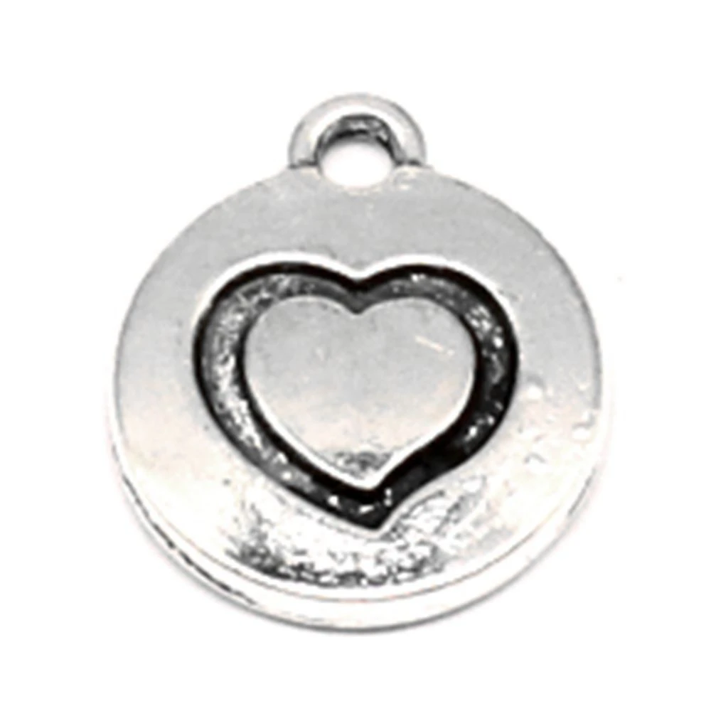 20pcs 11x13mm Love Heart Charms Man Pendant Diy Craft Jewlery Trendy Antique Silver Color