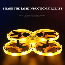 UFO RC Mini Quadcopter Drone Hand Controlled Drone Gesture Flying LED Lights Altitude Hold Watch Control Children Toys Gifts