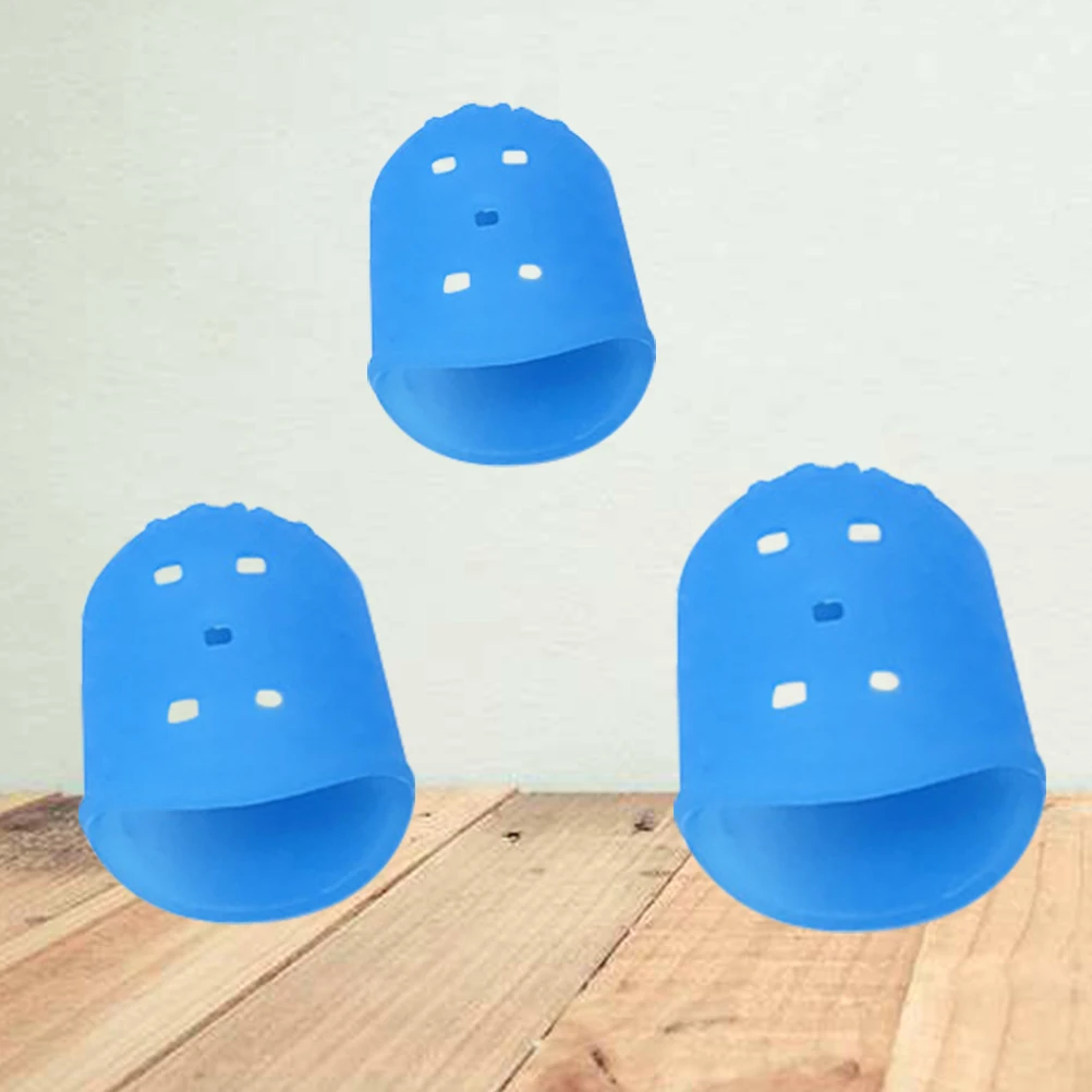 

9 pcs Anti-Scalding Non-Slip Fingertip Protector Flexible Silicone Grips For Counting Sorting Office Work Guitar Playing Dark