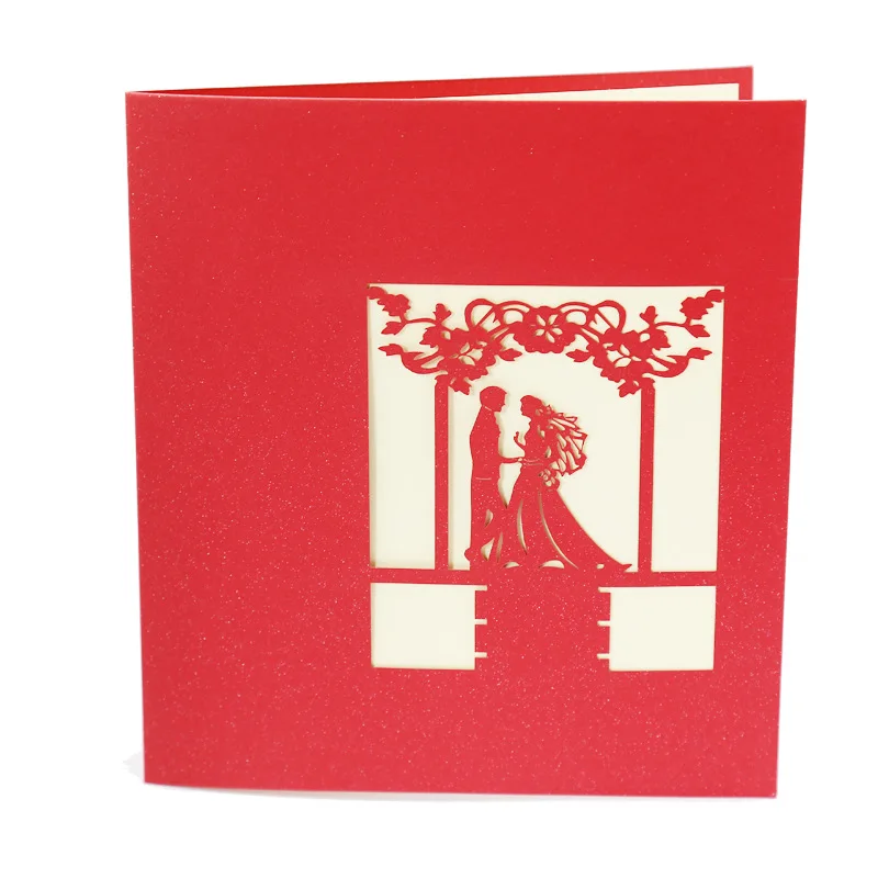 3D Pop UP Cards Valentines Day Gift Postcard with Envelope Stickers Cherry Tree Wedding & Engagement Invitation Greeting Cards