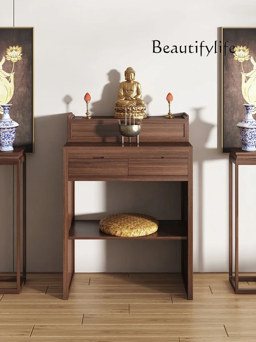 

Silent Style Solid Wood Home Altar New Chinese Simple Buddha Cabinet Modern Zen Worship Table