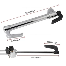 1 Car Steering Wheel Anti-theft Brake Lock Telescopic Double Hook Clutch Pedal Lock for Car Truck SUV Van Safety