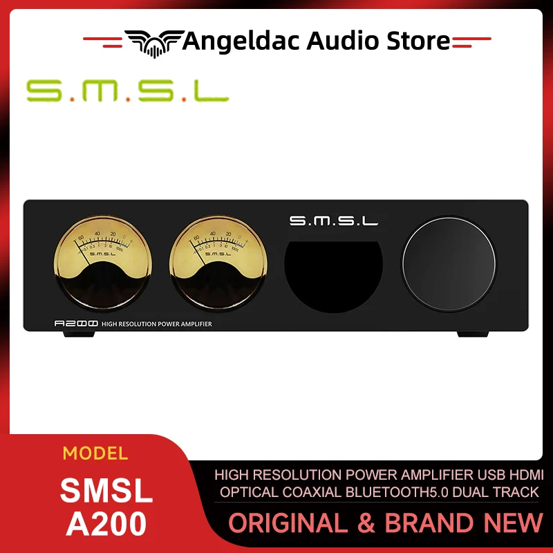 

SMSL A200 high resolution power amplifier USB HDMI OPTICAL COAXIAL Bluetooth5.0 70w 100w Dual track